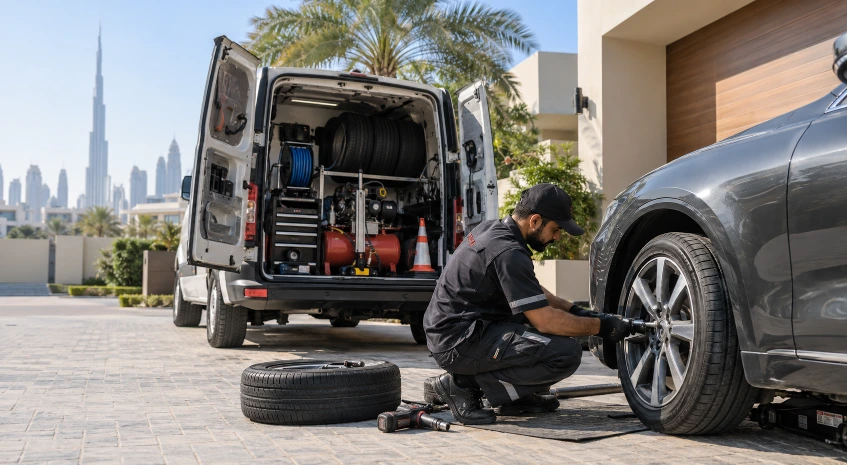 Dubai Tyre Expert Mobile Tyre Repair Van in Dubai
