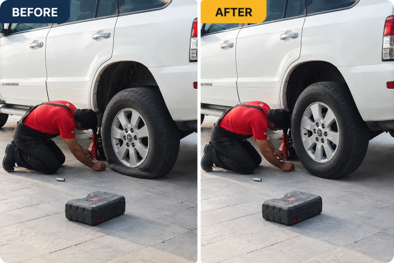 Digital wheel balancing and rim remounting Dubai
